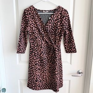 Francesca’s Nema Animal Print Faux Wrap Dress | M